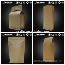 square bottom kraft paper coffee aluminum Doypack bag